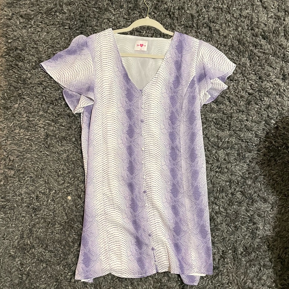 Purple and White Dress